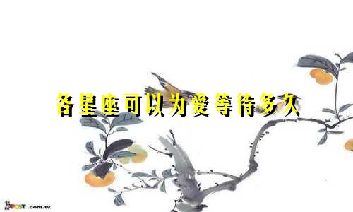 各星座可以为爱等待多久