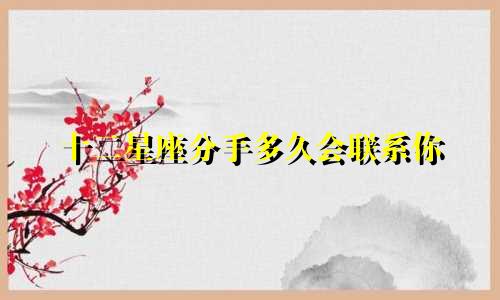 十二星座分手多久会联系你
