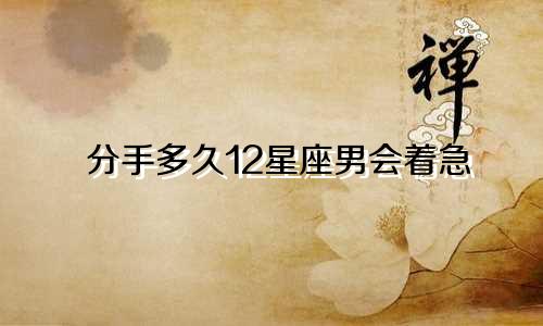 分手多久12星座男会着急