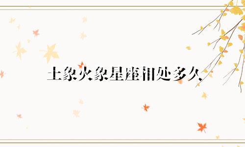 土象火象星座相处多久