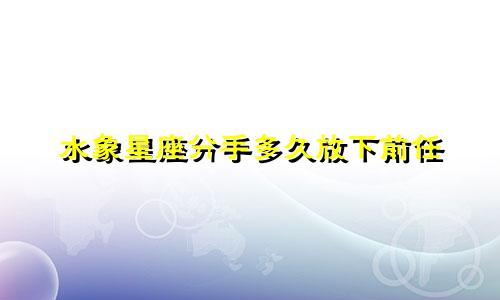 水象星座分手多久放下前任
