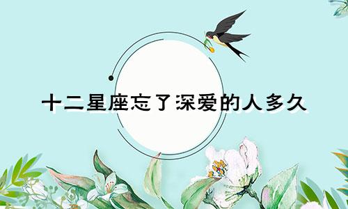 十二星座忘了深爱的人多久