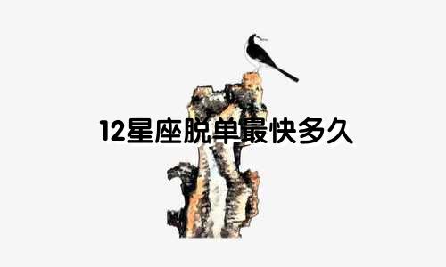 12星座脱单最快多久