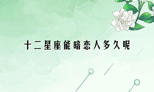 十二星座能暗恋人多久呢