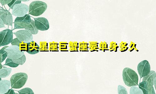白头星座巨蟹座要单身多久