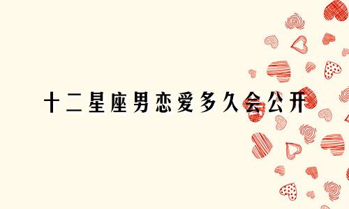 十二星座男恋爱多久会公开