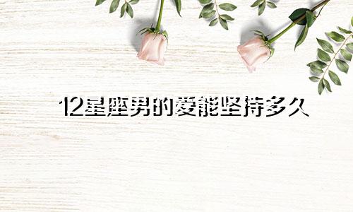 12星座男的爱能坚持多久