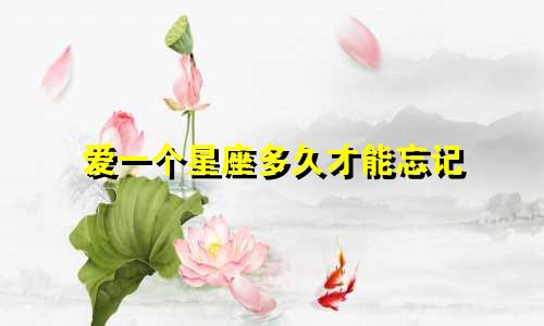 爱一个星座多久才能忘记