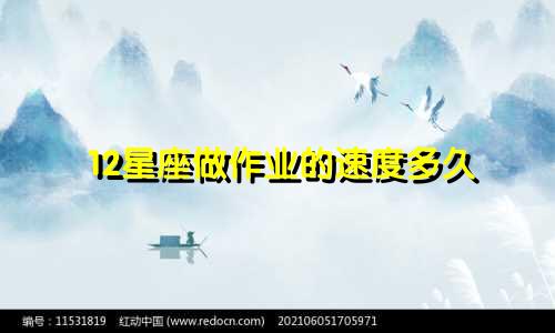 12星座做作业的速度多久