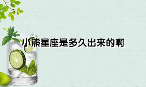 小熊星座是多久出来的啊