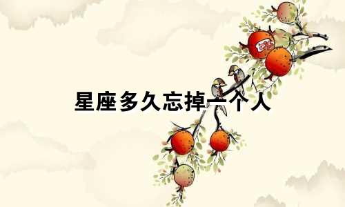 星座多久忘掉一个人