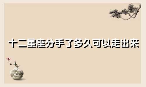 十二星座分手了多久可以走出来