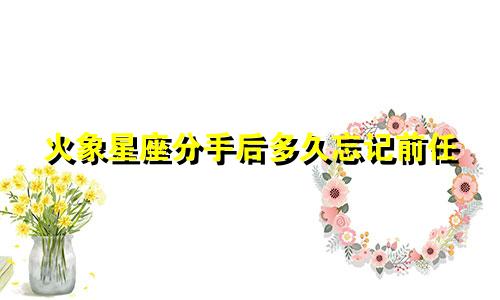 火象星座分手后多久忘记前任