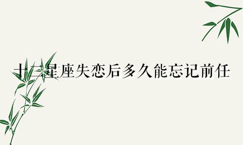 十二星座失恋后多久能忘记前任