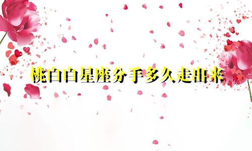桃白白星座分手多久走出来
