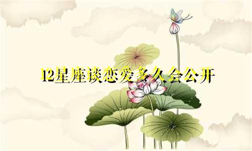 12星座谈恋爱多久会公开