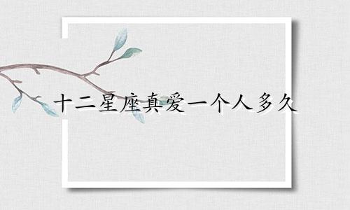 十二星座真爱一个人多久