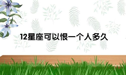 12星座可以恨一个人多久