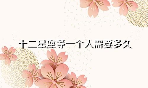 十二星座等一个人需要多久
