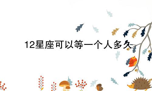 12星座可以等一个人多久