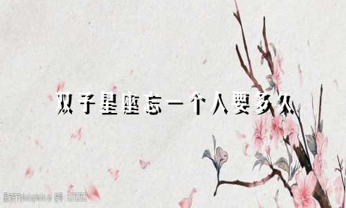 双子星座忘一个人要多久