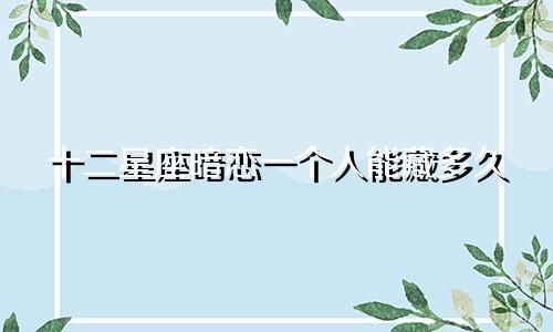 十二星座暗恋一个人能藏多久