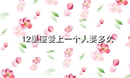 12星座爱上一个人要多久