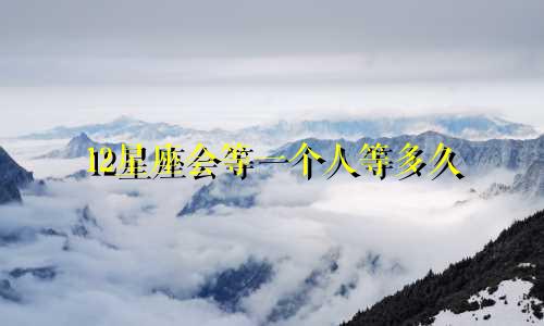 12星座会等一个人等多久