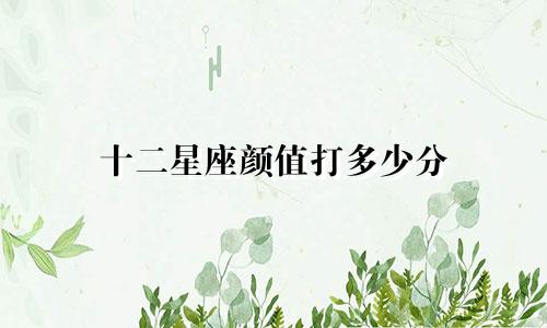 十二星座颜值打多少分