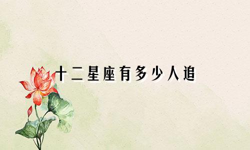 十二星座有多少人追