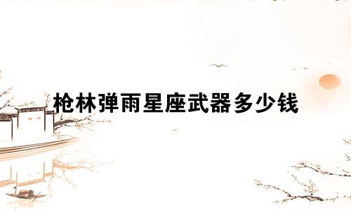枪林弹雨星座武器多少钱