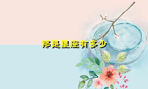 那是星座有多少