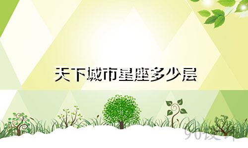 天下城市星座多少层