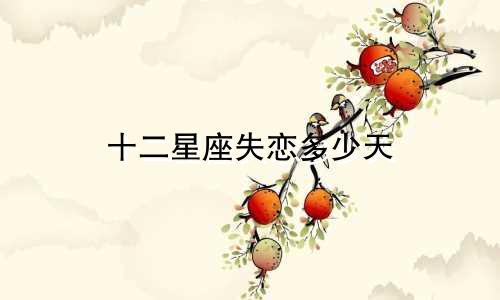 十二星座失恋多少天