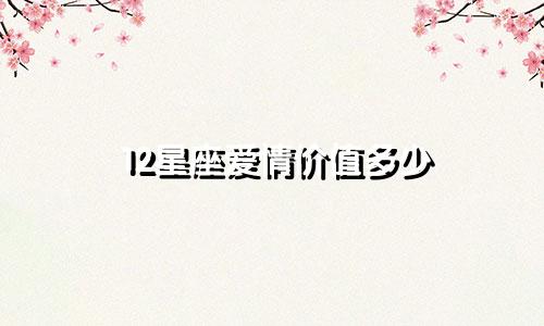 12星座爱情价值多少
