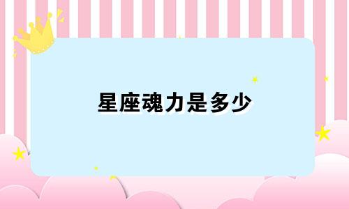 星座魂力是多少