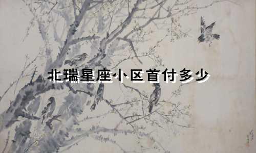 北瑞星座小区首付多少