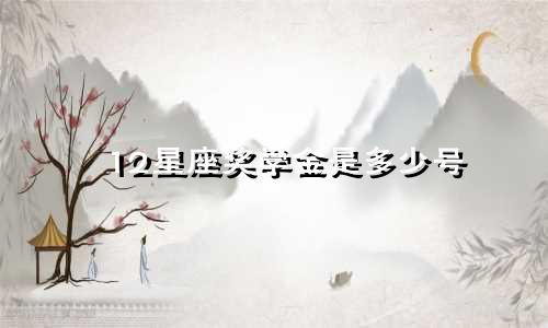 12星座奖学金是多少号