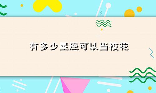 有多少星座可以当校花