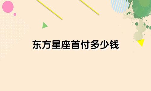 东方星座首付多少钱
