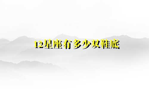 12星座有多少双鞋底