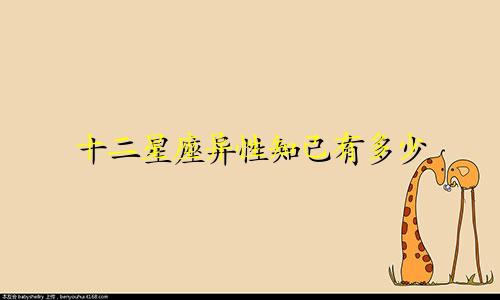十二星座异性知己有多少