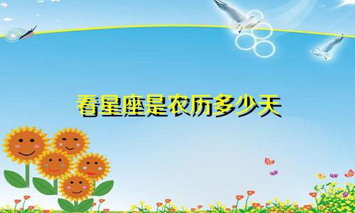 看星座是农历多少天