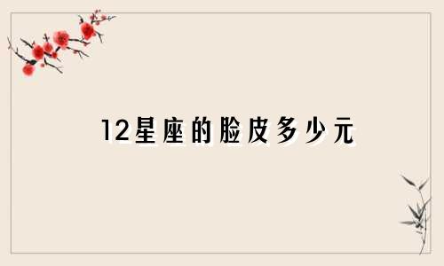12星座的脸皮多少元
