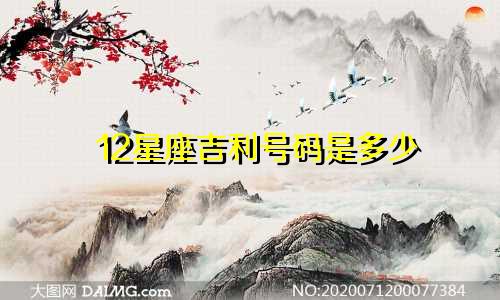 12星座吉利号码是多少