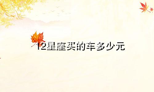 12星座买的车多少元