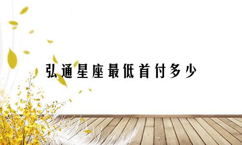 弘通星座最低首付多少