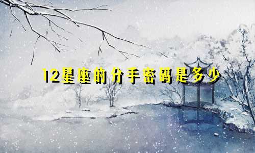 12星座的分手密码是多少