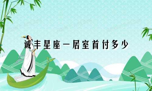 诚丰星座一居室首付多少