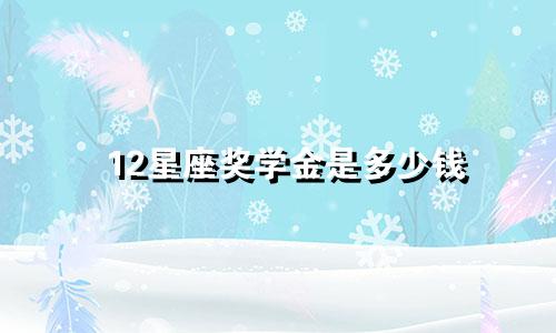12星座奖学金是多少钱
